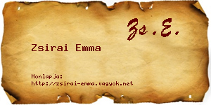 Zsirai Emma névjegykártya